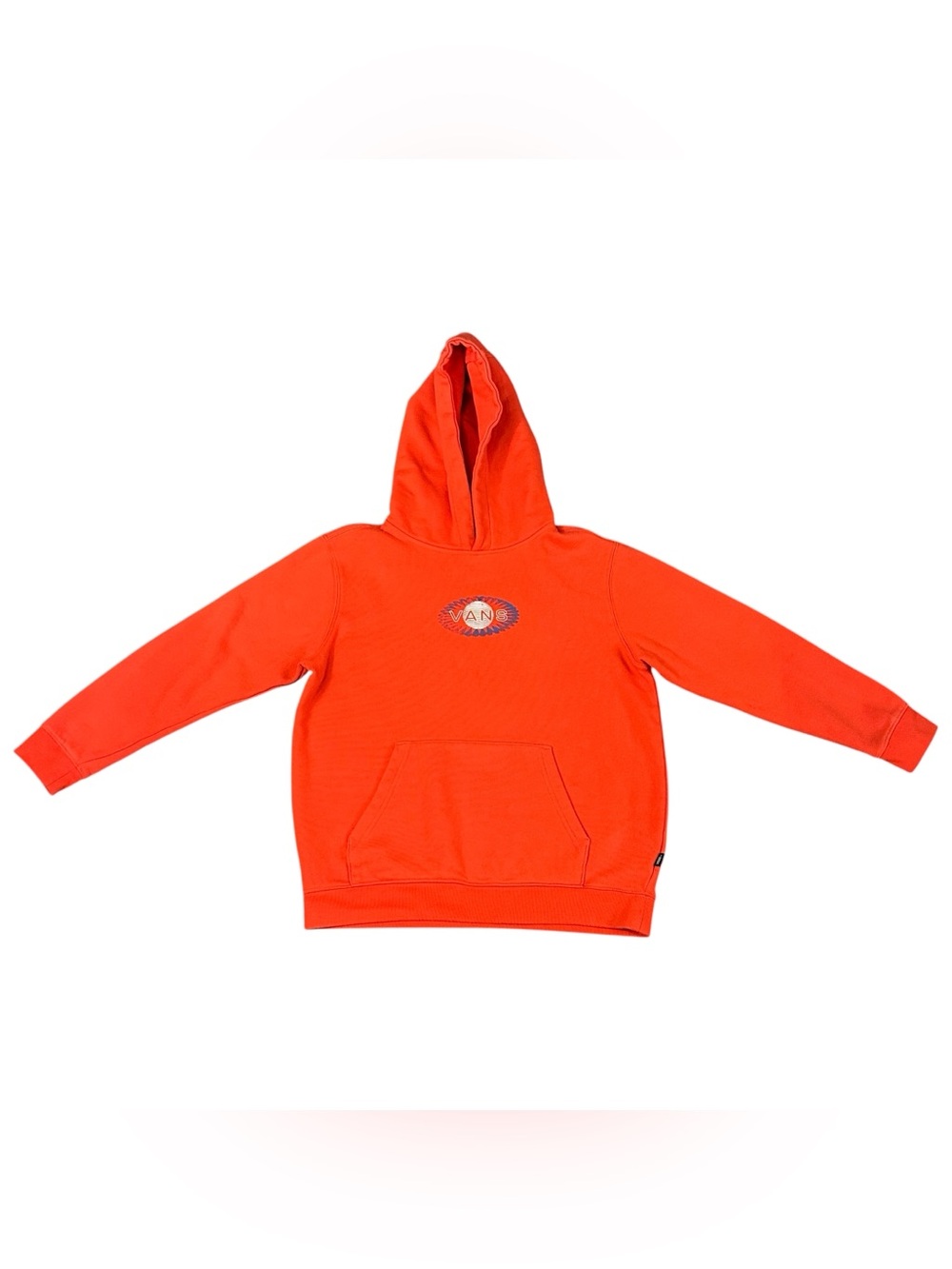 Vans Boys Large Opway Fleece Pullover Hoodie Fiesta Orange Off The Wall